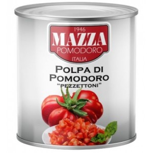 Pomidorai pjaustyti MAZZA, Italija, 800g / 480g